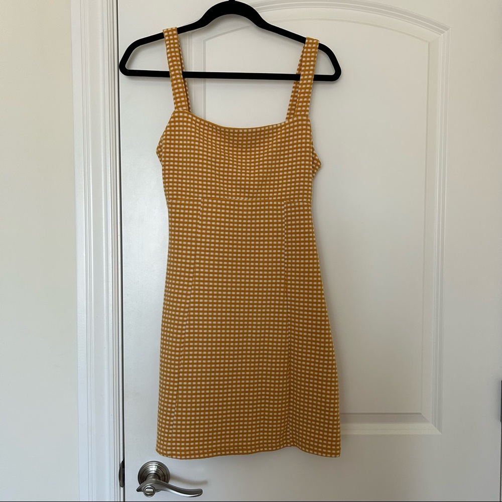 free people checkered tie back dress